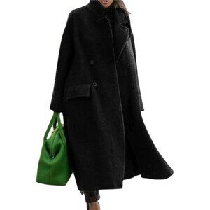 Women Oversized Long Winter Coats Warm Black